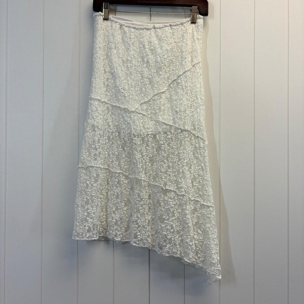 Miss Sparkling Y2K Fairy Lace Asymmetrical Skirt Women Size M Boho Chic Coquette